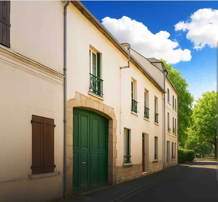 Façade historique réhabilitée de la résidence L'Arche des Noues située au 15 rue des Arches à Montereau-Fault-Yonne.